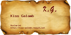 Kiss Galamb névjegykártya